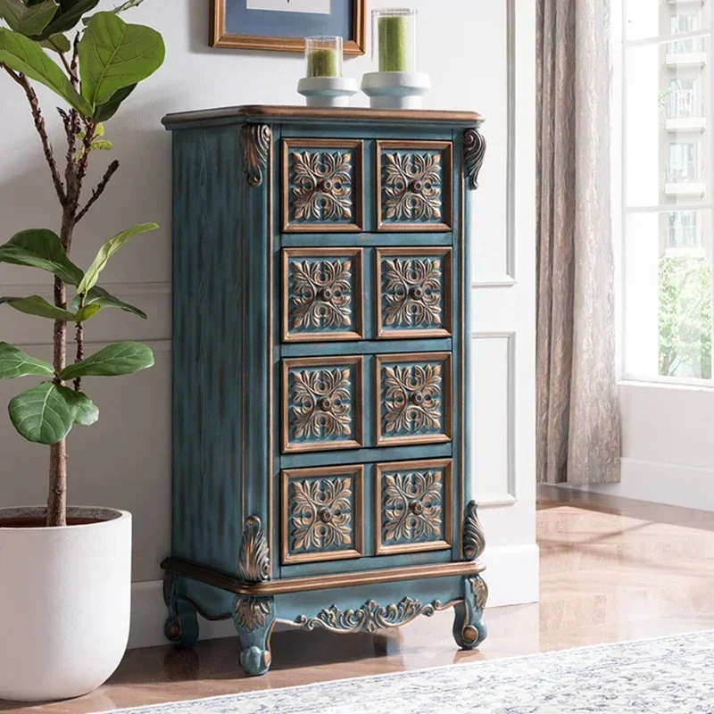 

Bedside Table Chinese Entrance Cabinet Solid Wood Storage Cabinet Drawer Organizing Cabinet Carved