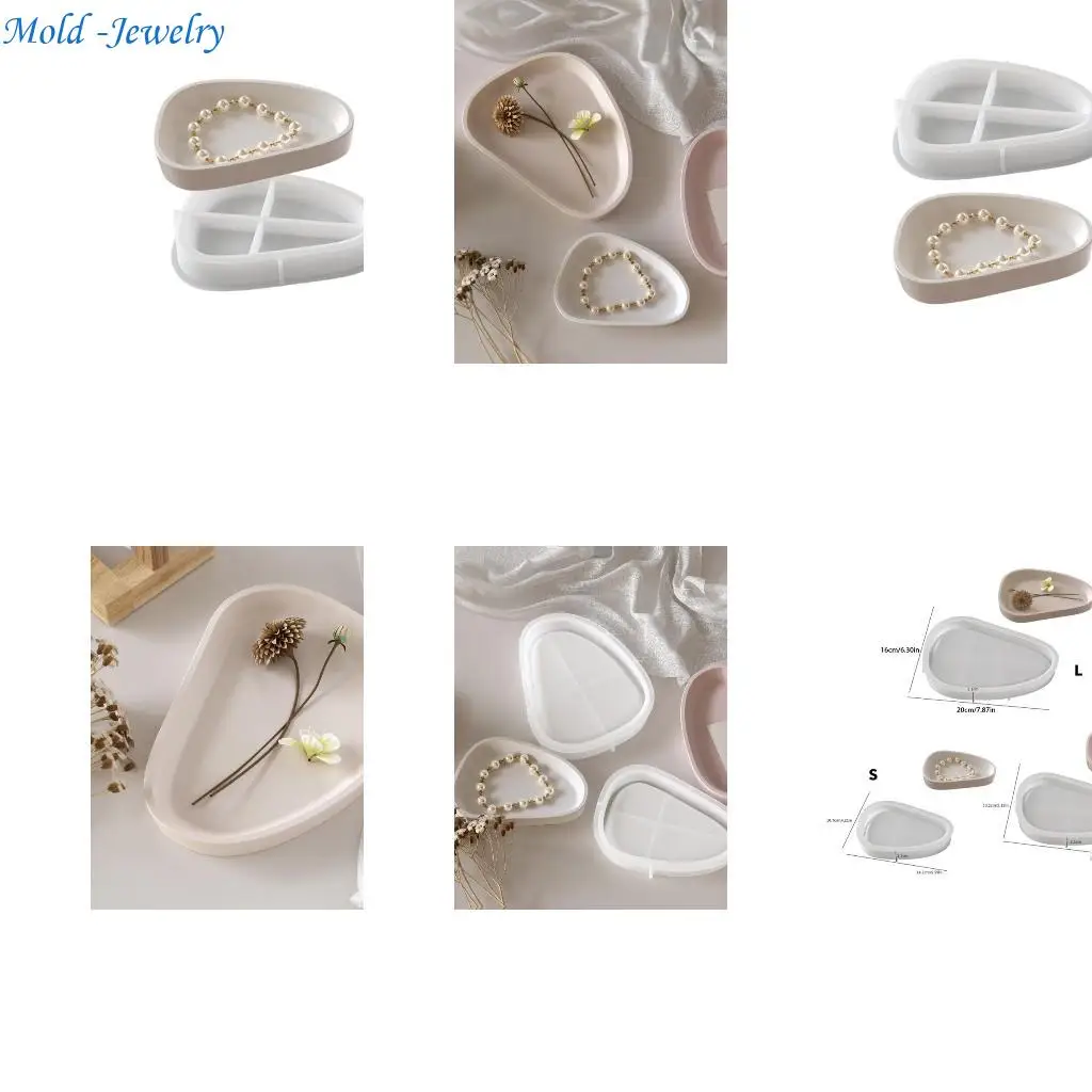 

69HB Large Capacity Designs Love Oval Plate Tray Craft from Silicone Portable for Restaurant Service And Holiday Decorations