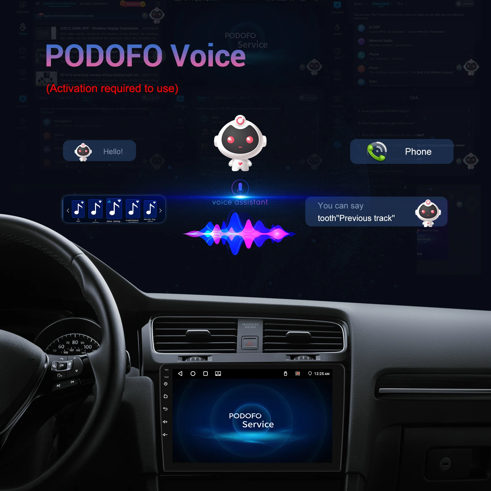 Podofo 9inch 1+32G/4+64G Car Multimedia Player Radio For Fiat For Ducato For Peugeot For Citroen 2006 - 2015 With Mirrorr Link