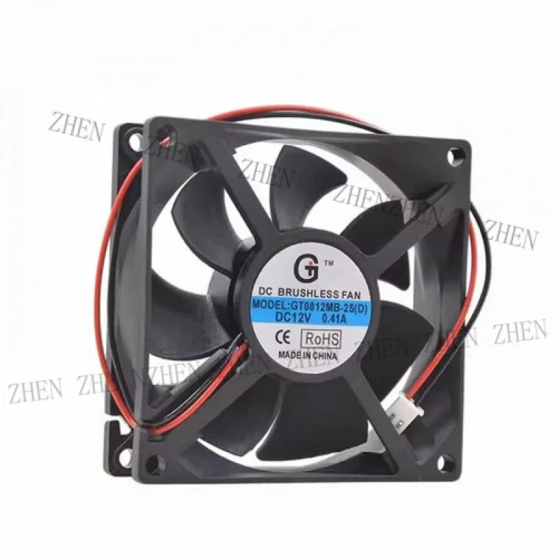 Y for GT GT0812MB-25 DC12V 0.41A 8025 8CM 2-Wire Cooling Fan
