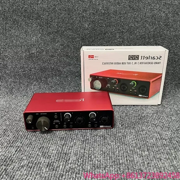 Consola de mezclas Scarlett 212, tarjeta de sonido de computadora profesional, Karaoke en vivo, controlador de arreglo de instrumentos