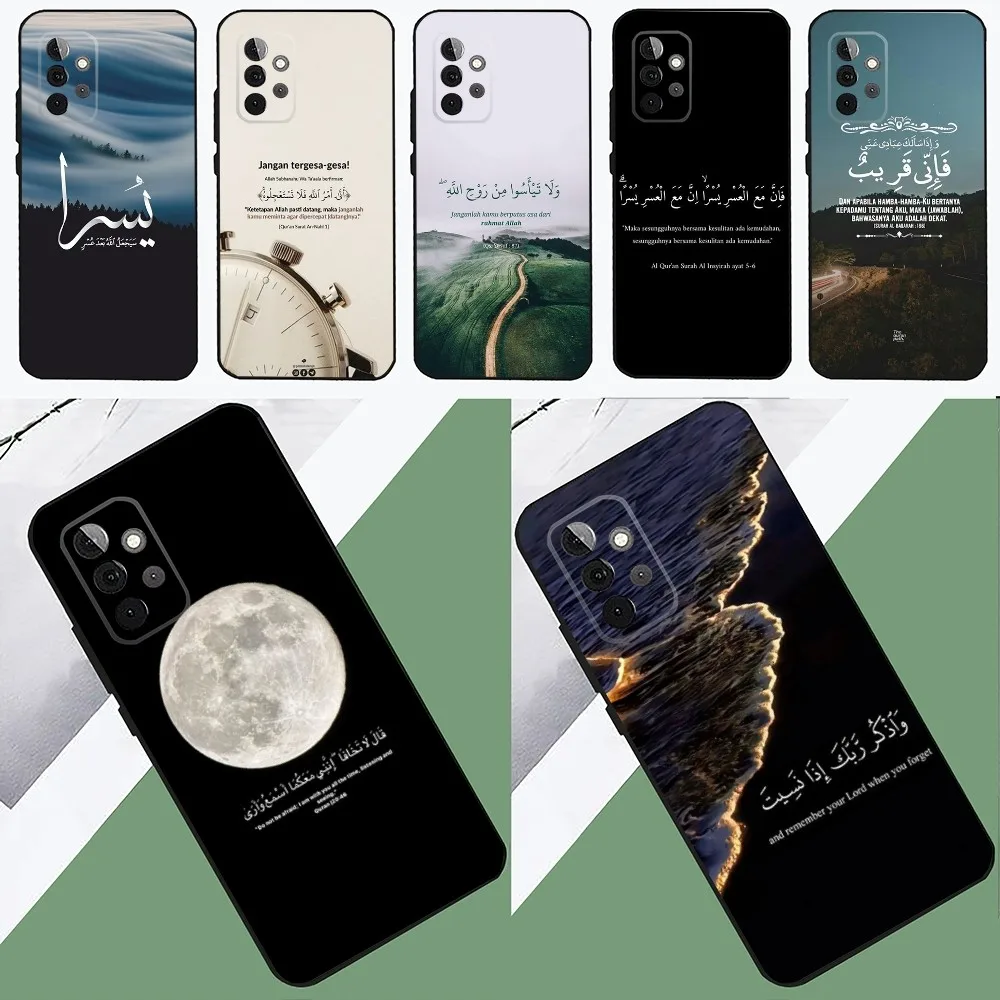 

Arabic Quran Islamic Muslim Quotes Phone Case For SamsungS24,23,22,21,S20 ,Pro10,S30Plus,S9,20lite Ultra Black Cover