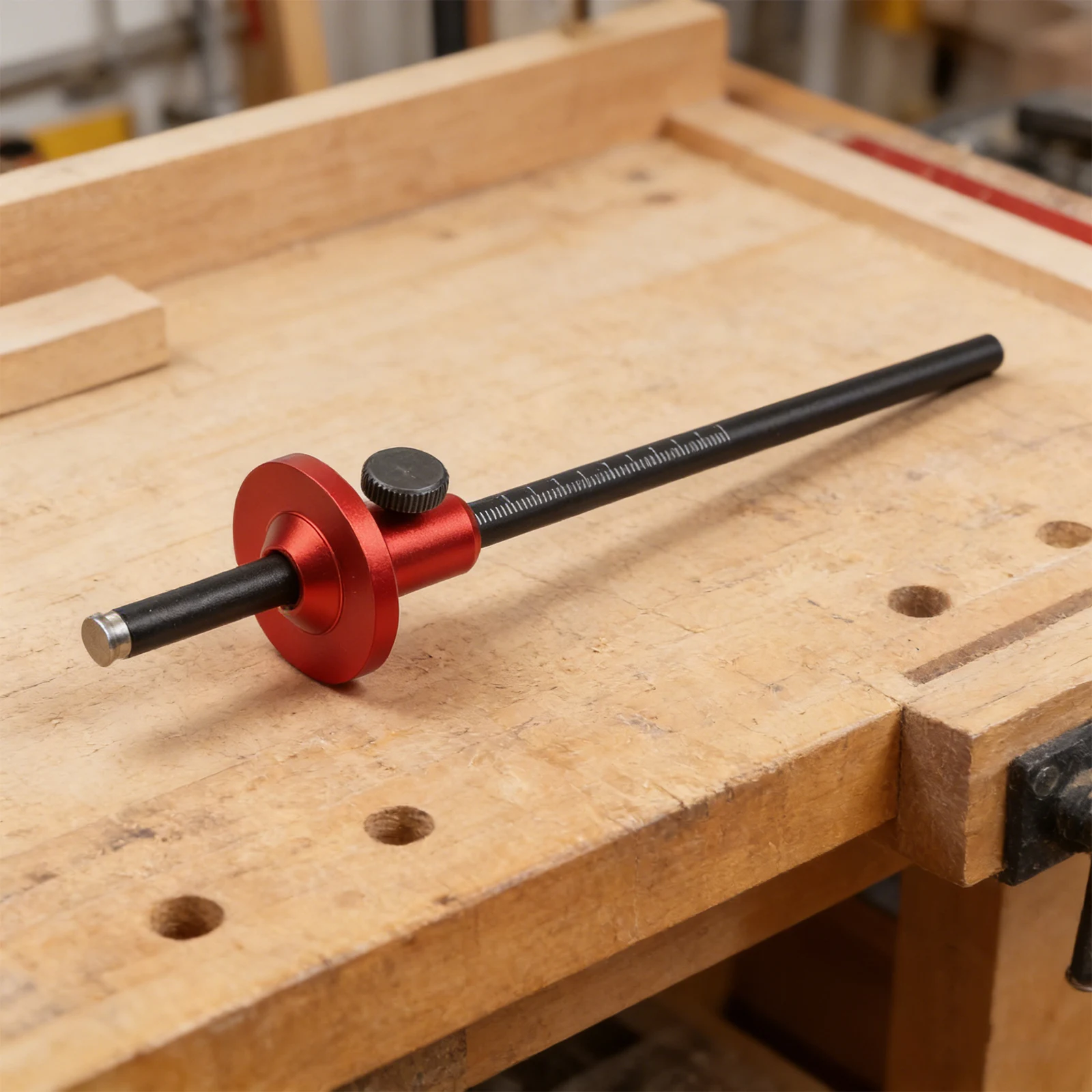 Wood Marking Gauge with Metric and For Imperial Scales for Mobile Woodworking and Furniture Repair Measurement Tasks
