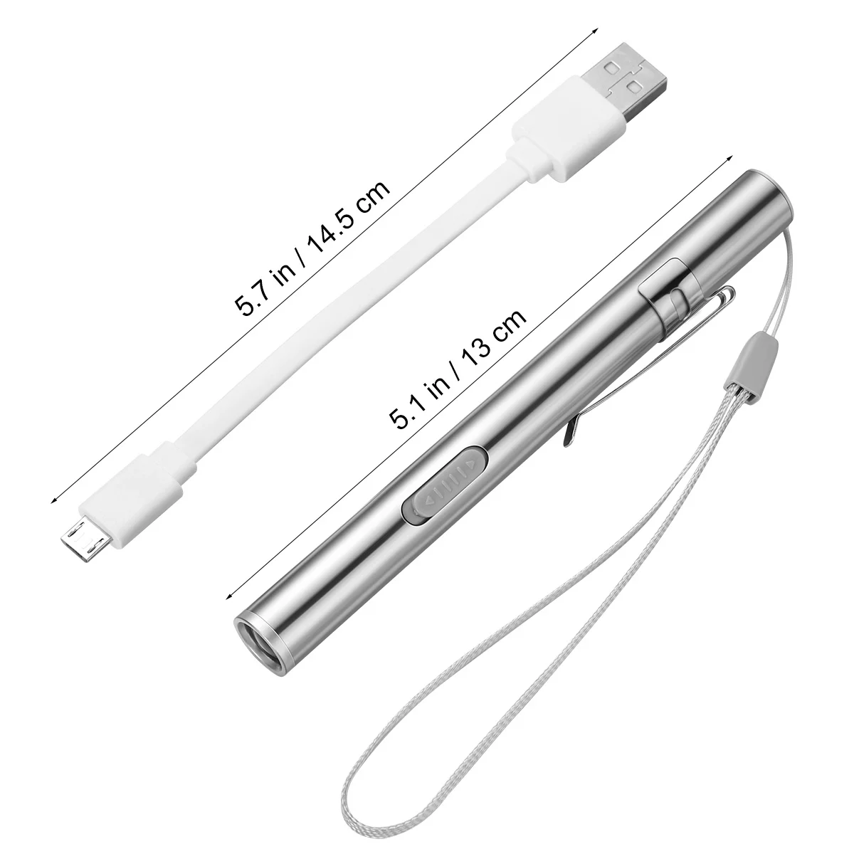 

1pc Led Medical Pen Light Usb Rechargeable Stainless Steel Flashlight For Nurses Doctors Students Compact Durable
