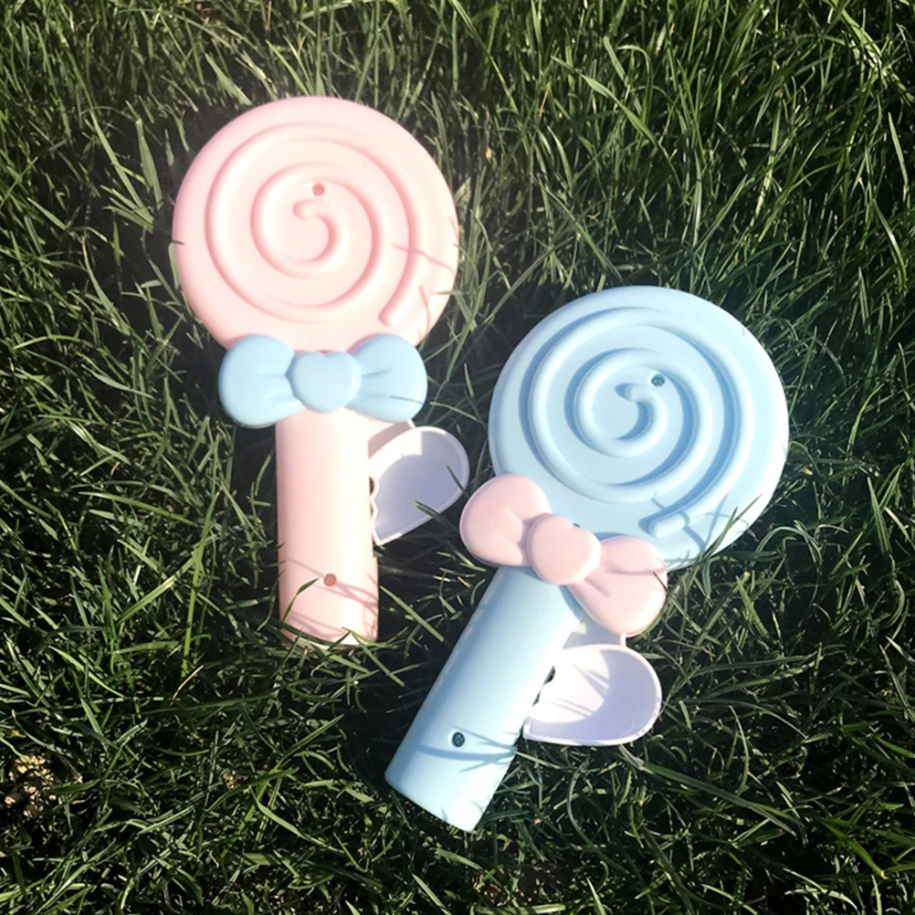 

Portable Handheld Fan Lollipop Shape Pink Pressure Blowing Safe Eco Material Durable USB Gadgets Lightweight Easy