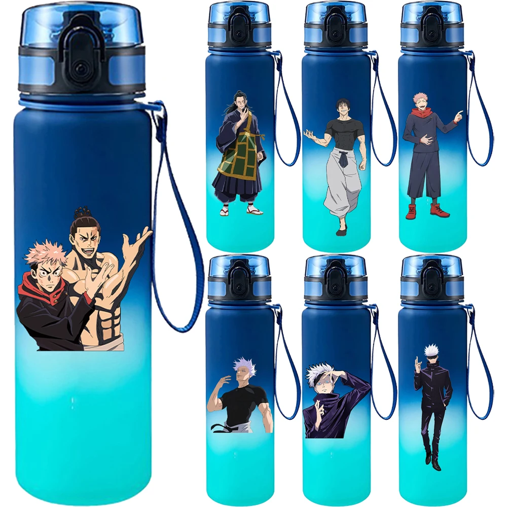 

650ML Anime Jujutsu Kaisen Transparent Plastic Bottle Outdoor Cartoon Gojo Satoru Sports Drinking Portable Water Cup Gifts