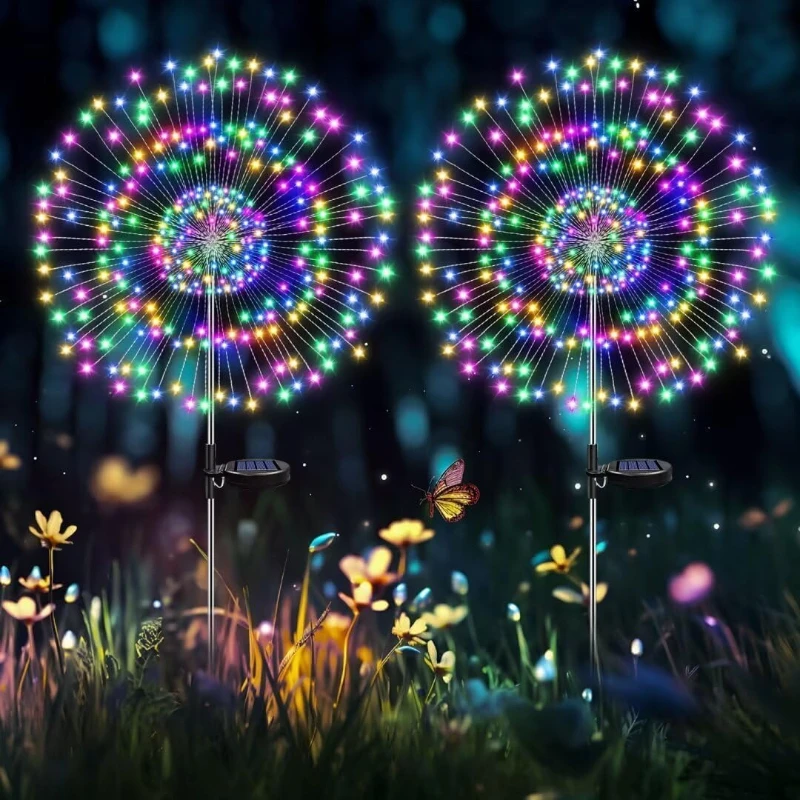 Solar Dandelion Copper Wire LED String Lights Atmosphere Decoration Suitable Lawn Outdoor Garden Landscape Festival Decorations
