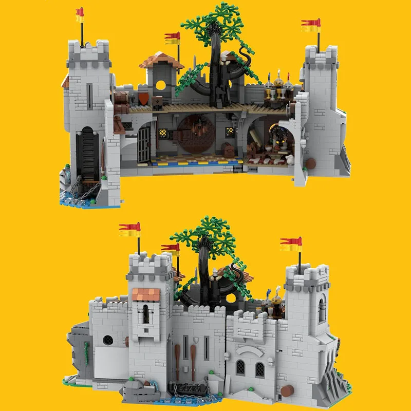 2925 pièces Fortifié Shire-Lion château des chevaliers construction alternative Moc château architecture modèle blocs de construction jouets d'anniversaire cadeau