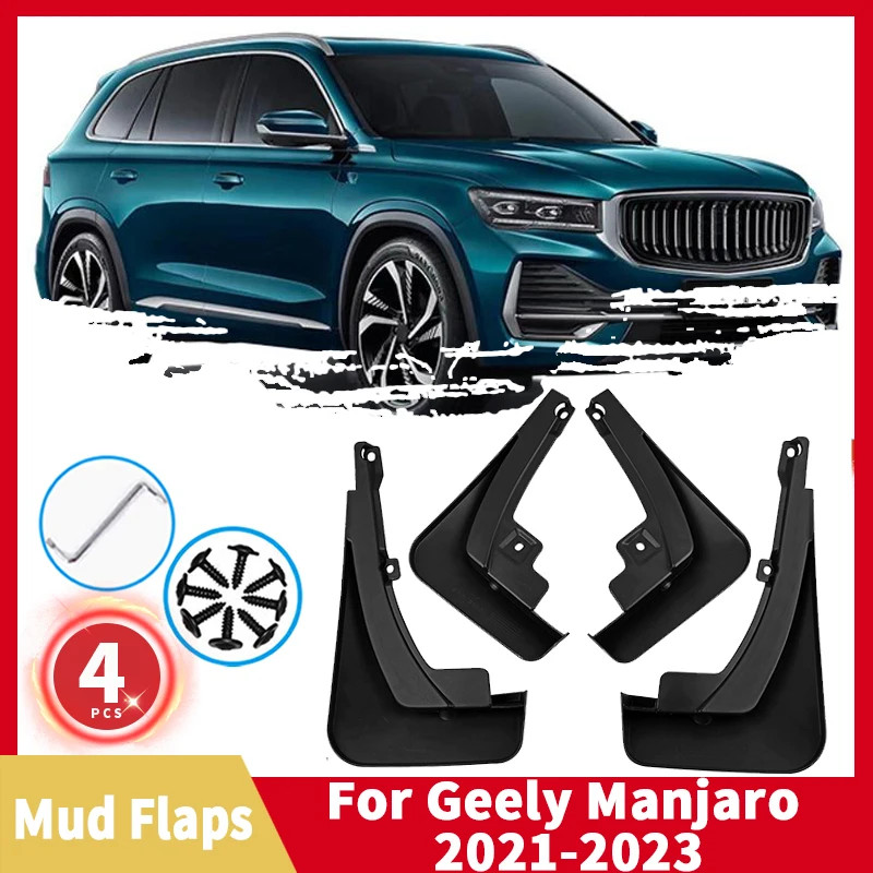 

4pcs Mudguards For Geely Manjaro Mud Flaps Monjaro 2021 2022 2023 Splash Guards Fender MudFlaps Front Rear Car Accessories