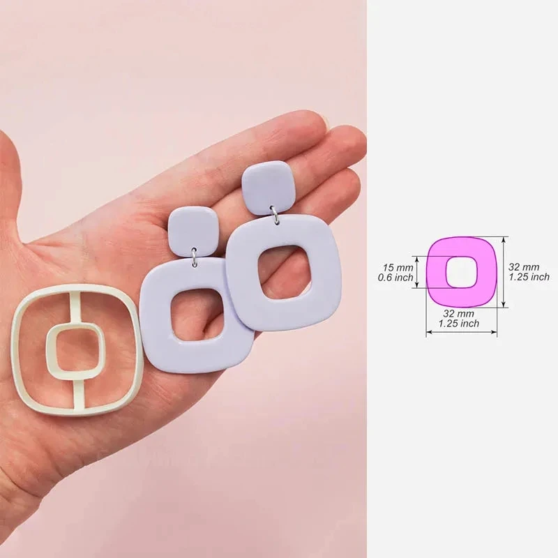 Einfache geometrische Form Polymer Clay Cutter DIY Ohrring Anhänger Schmuck Schneiden Formen weiche Keramik handgemachte Werkzeuge – Detail 5