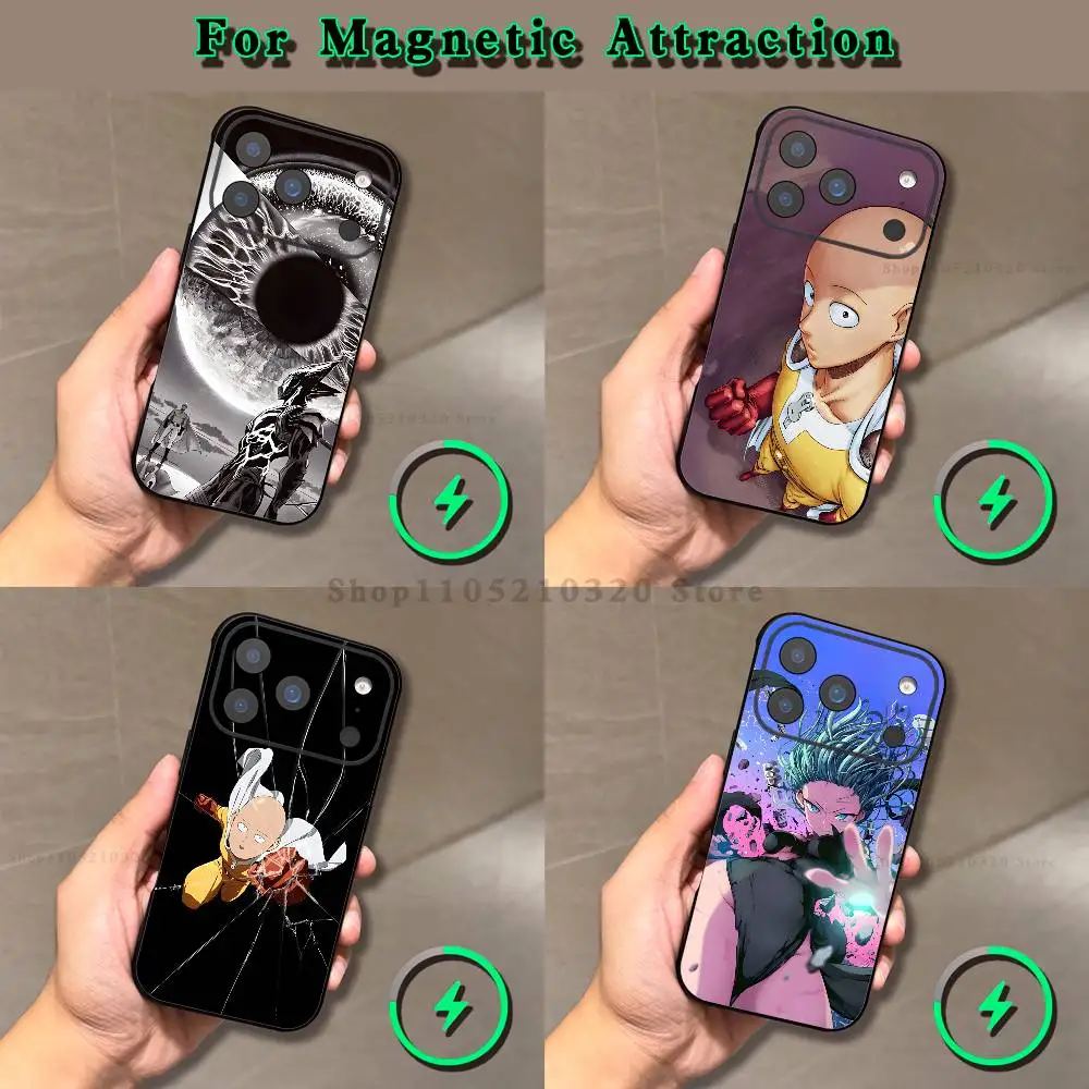 

O-One-Punch M-Man Anime Phone Case For iPhone 17,16,15,14,13,12,11,Pro,Max,Plus,E,Air,Mini Magnetic Magsafe Frosted Clear