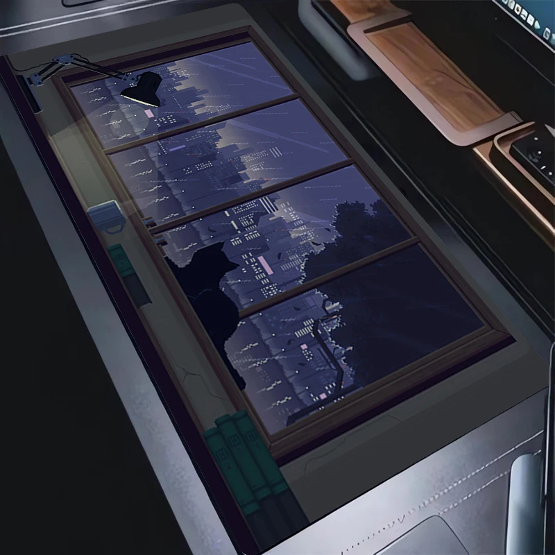 Muismat Zwart-wit Kat Toetsenbord Tapijt Kantoor Laptop Gaming Accessoires Muismat PC Anime Kawaii Zachte Bureaumat Voor Meisje Cadeau