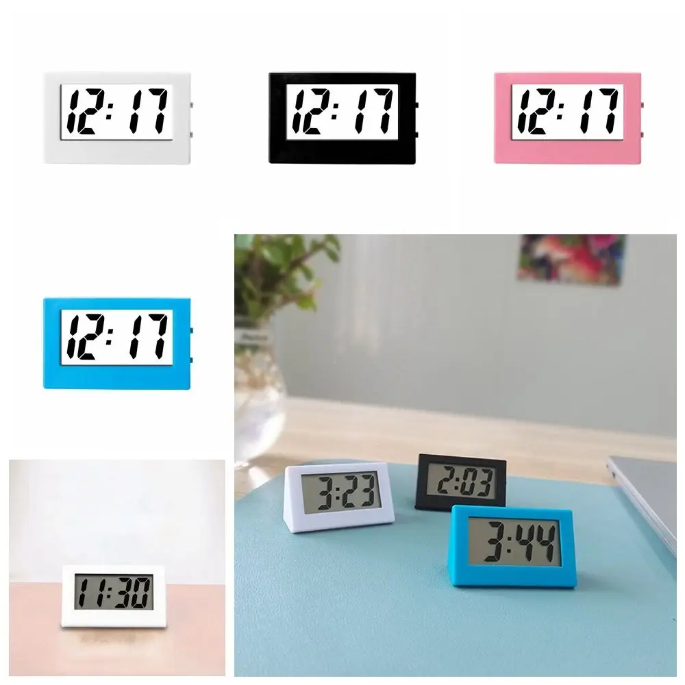 ABS Mini Triangle Clock Durable Mute Simple Desk Digital Clock Small Electronic Office