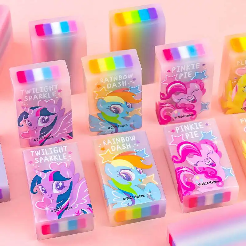iigen My Little Pony Rainbow Sandwich Eraser YZ7770 Cartoon Low Crumbs Clean Wiping Gradient Stationery For School Office Use