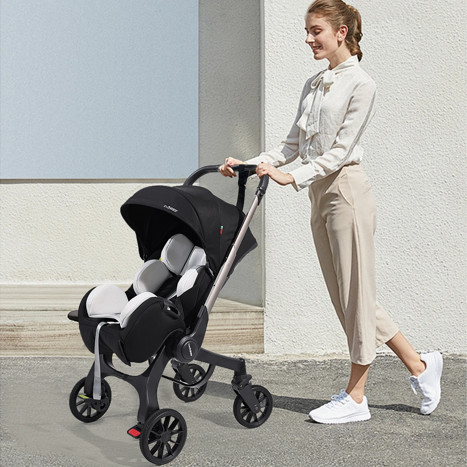 Stroller with 4 heels - metal frame and comfortable fabric, Foldable and easy to transport. image 4