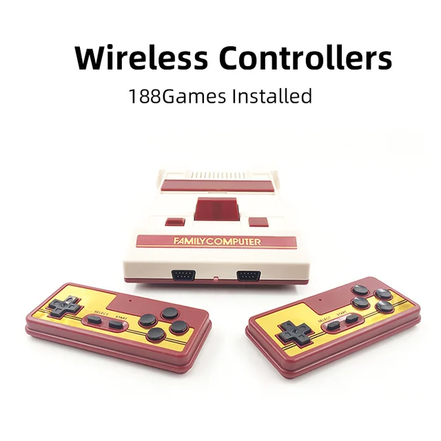 HB-102 2.4g Lithium Battery Wireless Red And White Machine Fc8-Bit Hd Tv Game Machine Nes Retro 188 Game Card Hdmi/Av Output Dua