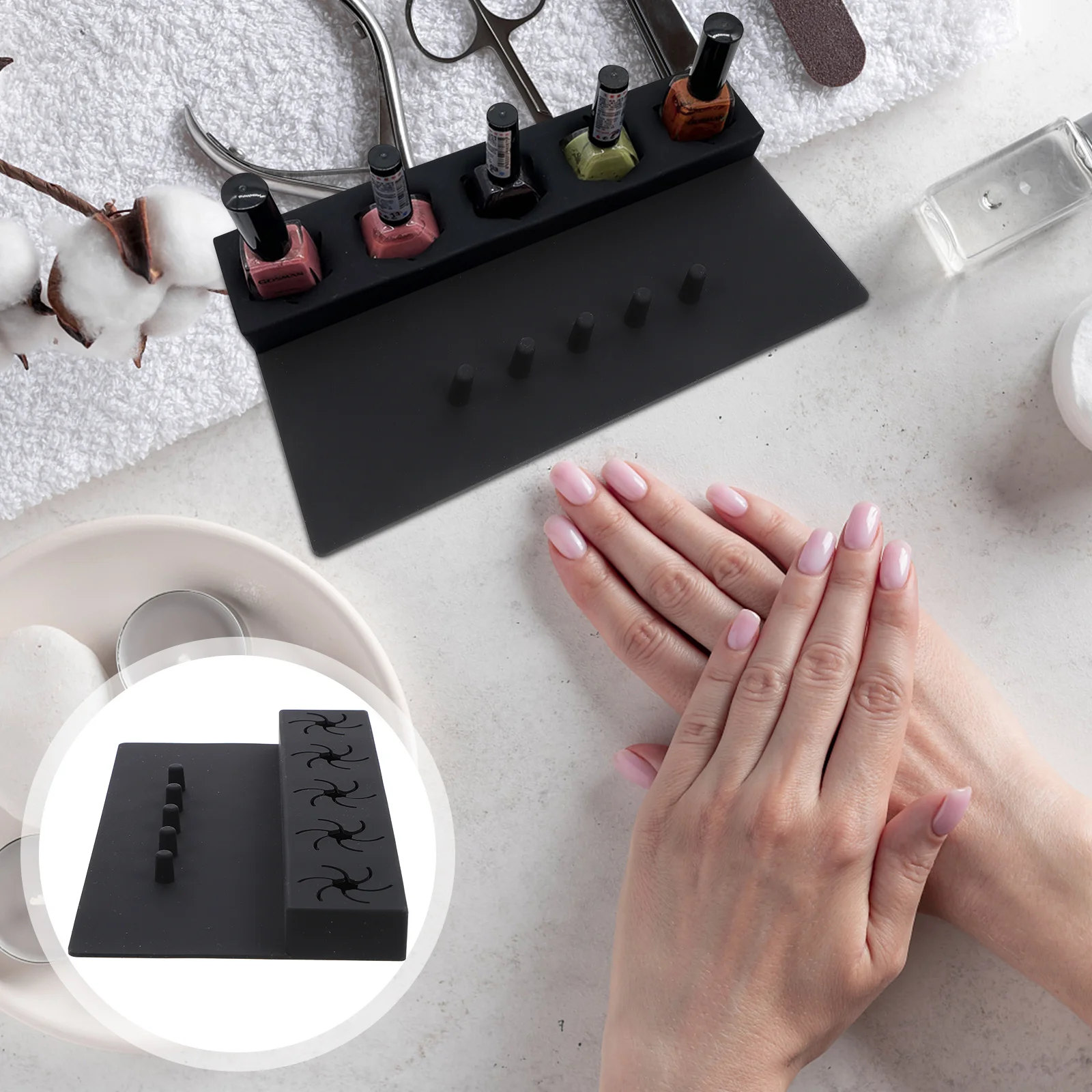 

Nail Polish Holding Base 5 Grooves Design Suitable for Most Bottles Easy Clean Manicure Accessory Gift Nail Polish Holder