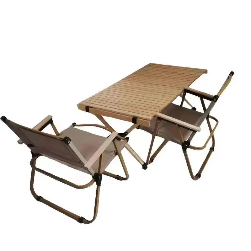 high quality modern Portable Aluminum folding camping picnic dining barbecue table and chair sets for outdoor beach