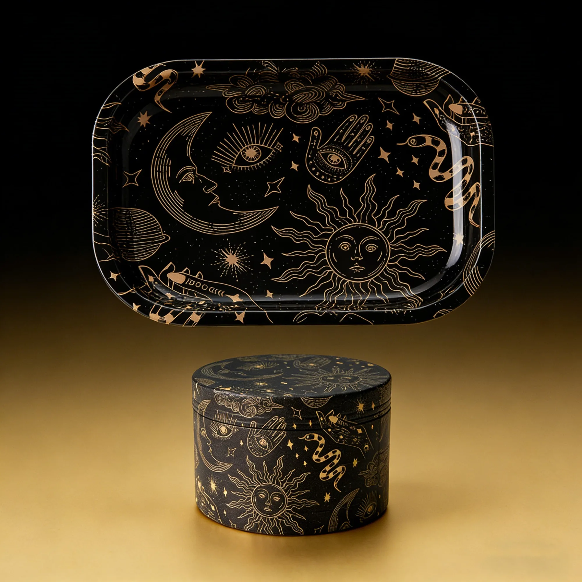 1/2 Pieces Moon and Sun Metal Herb Grinder
