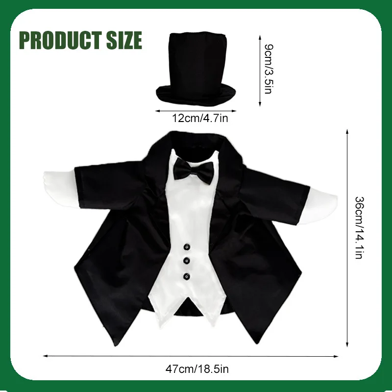 23 Inch Goose Costume Set Classic Formal Wear with Top Hat Bow Tie Perfect Wedding Porch Patio Garden Yard Decoration Accessory