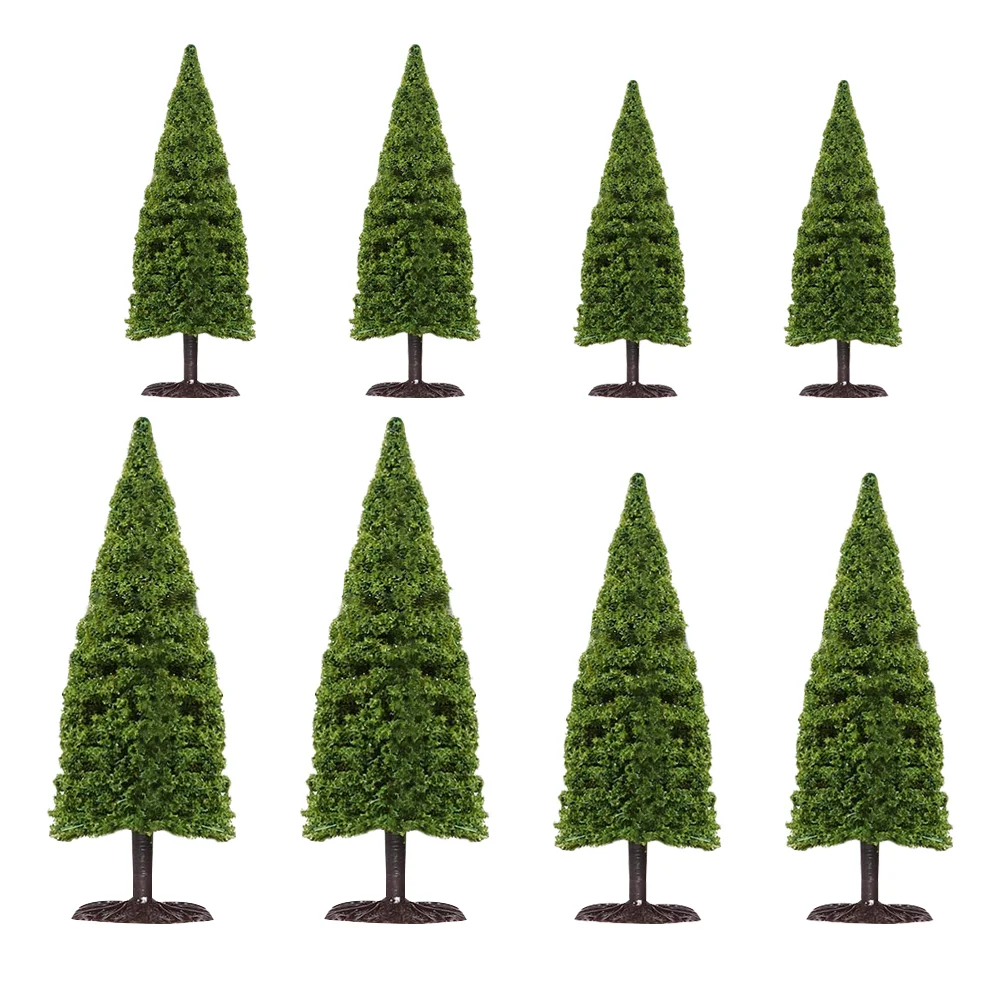 8pcs Mini Landscape Tree Models Pine Models for DIY Crafts Building Model