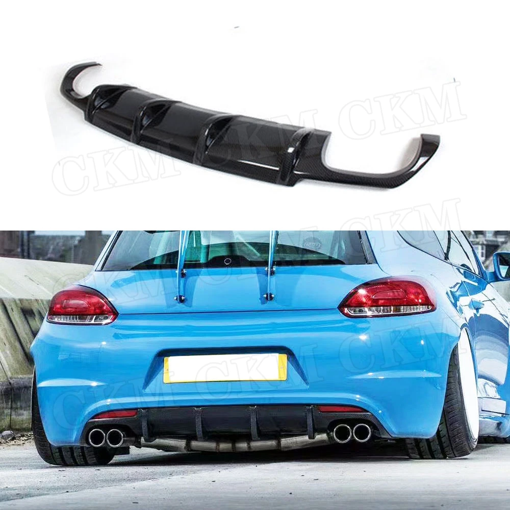 Carbon Fiber Material for Volkswagen VW Scirocco R R20 Bumper 2009 2010 2011 2012 2013 Auto Car Styling Rear Bumper Diffuser