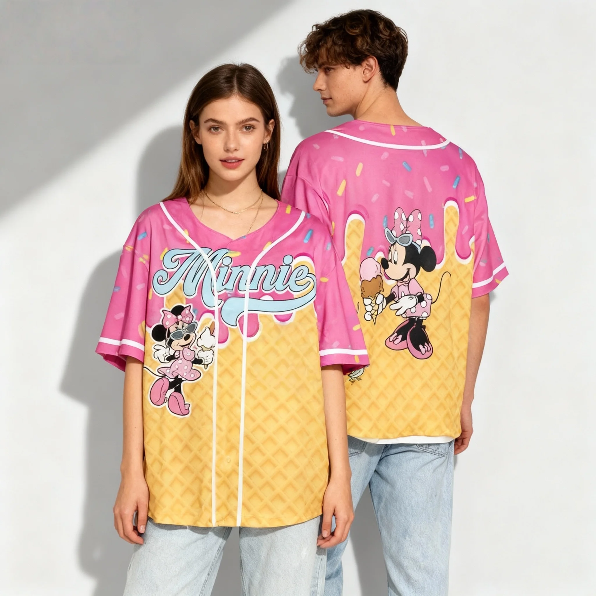 Disney Movie Series Woody Daisy Theme Jersey Sweet and Cool Street Summer T-shirt Oversized Girls Adult Hot Selling Item