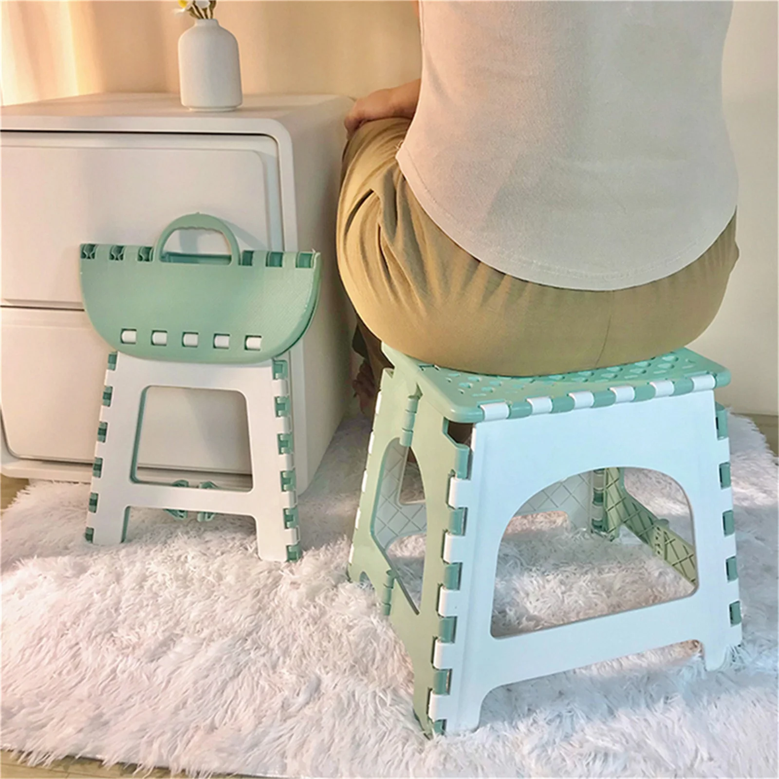 Folding stools plastic portable sturdy suitable for kitchen bathroom or bedroom outdoor chairs beach chairs fishing stools