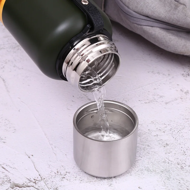 500/700/1000/1500ml Large Capacity Stainless Steel Thermos Portable Vacuum Flask Insulated Tumbler with Rope Thermo Bottle Cup