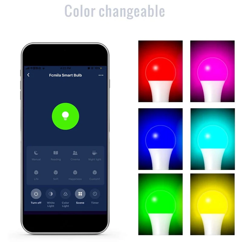 Le lampadine intelligenti Wifi funzionano con Alexa Voice Control E27 LED Smart Light Bulb equivalente illuminazione interna lampada che cambia Neon