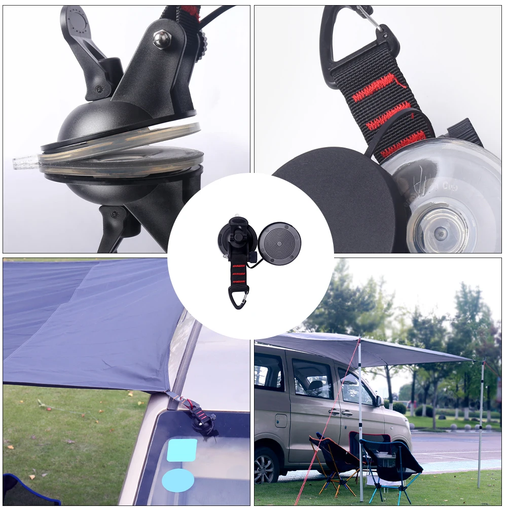 

3 Pcs Car Tent Hooks Black Sucker Strong Camping Accessories Outdoor Bathroom Wall Hanging Suction Cup Durable Kitchen Storage