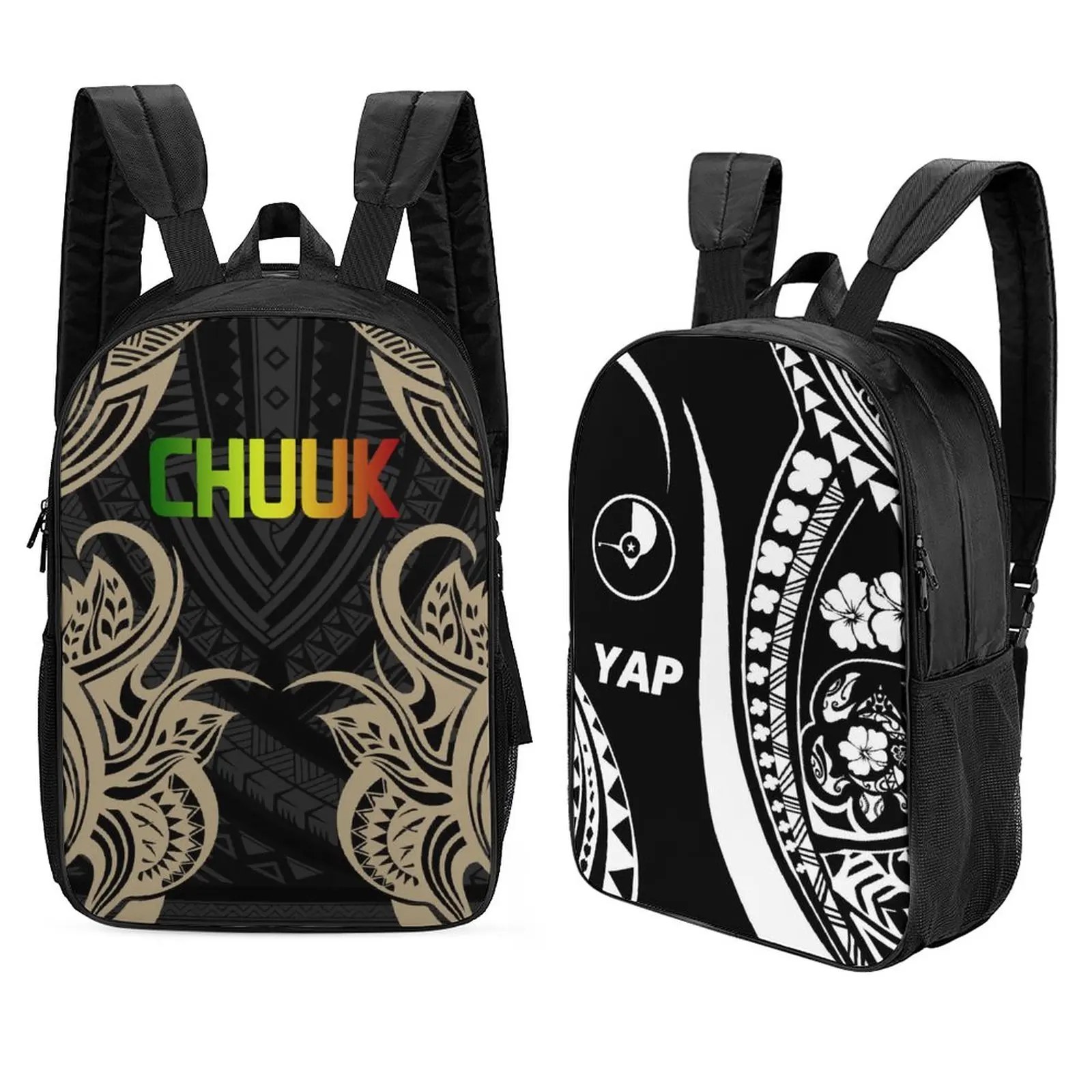 Polynesian Design Duplex Print Tribal Printing Custom Pattern Schoolbag Student Book Backpack School Bag Travel Computer Package