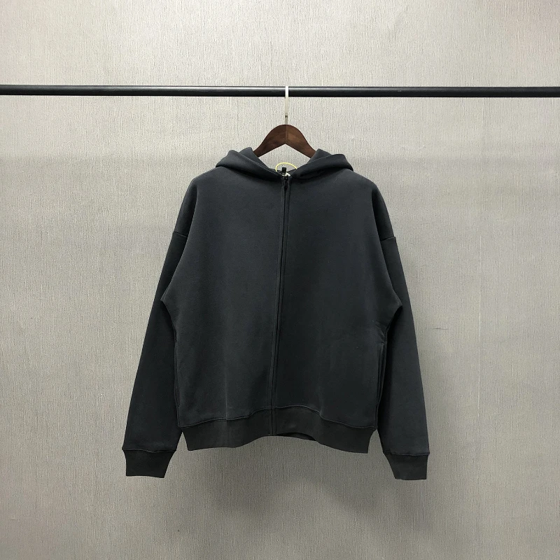 

High Street Kanye Hoodied Sweatshirts Fleece Coat Zipper Hoodie Men Y2k Cardigan High Quality Hoodies Coats