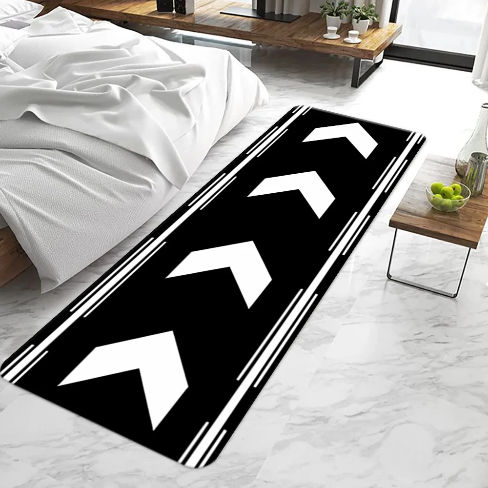 1pc Motorcycle Display Mat Minimalist Geometric Strip Carpet Creative Runway Floor Mats Dirt-resistant Bedside Rug Ковер
