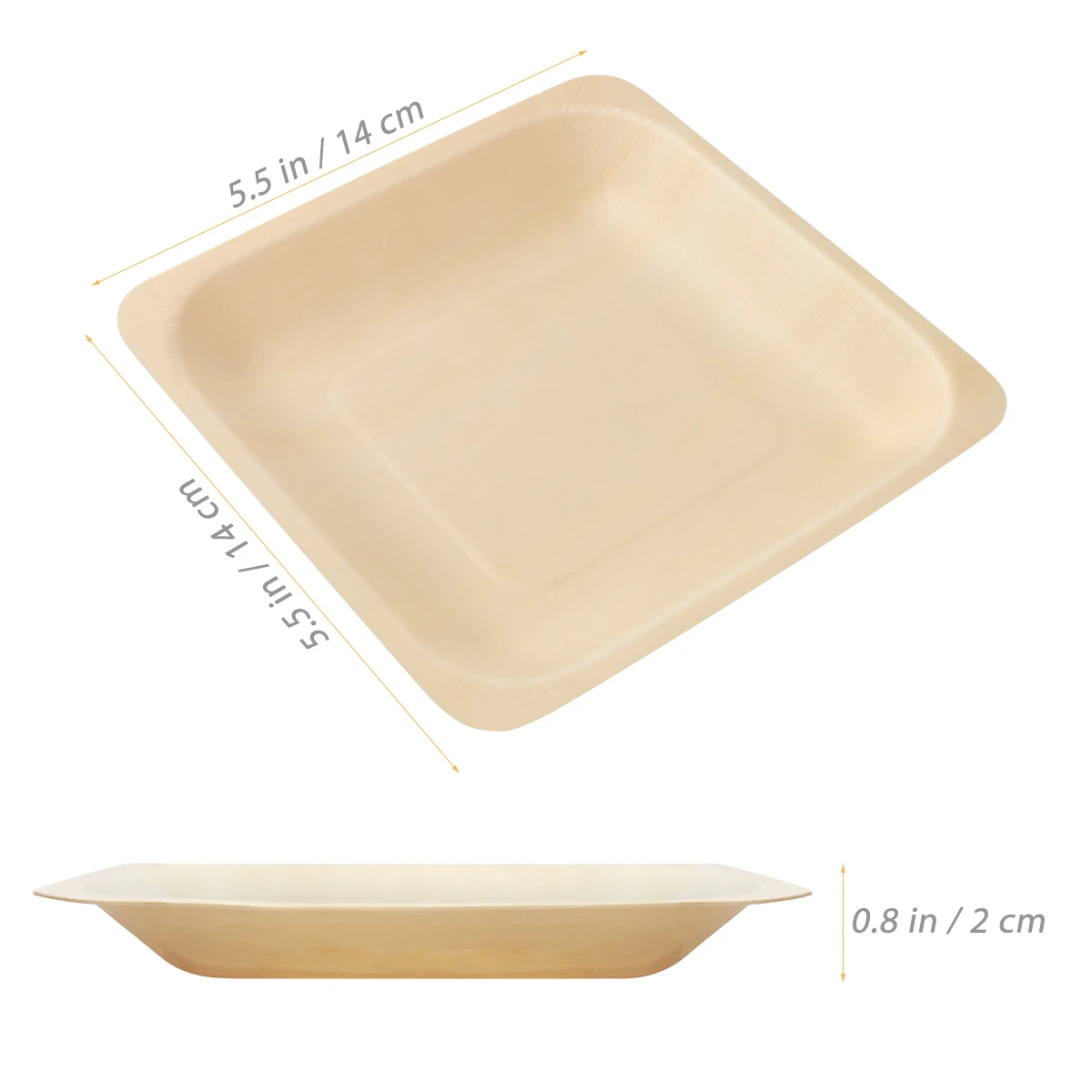 

Disposable Wooden Tray Picnic Tableware Outdoor Birthday Party Plates -friendly