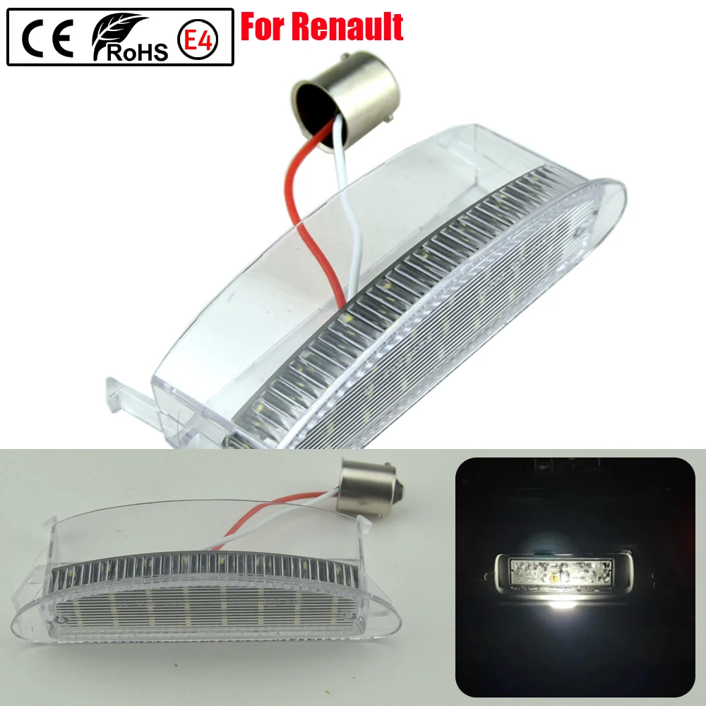 1 قطعة أضواء لوحة ترخيص السيارة LED لا خطأ مصباح المصابيح الخلفية الملحقات مصباح ترخيص السيارة LED لسيارة رينو توينجو (1993-2007) #1