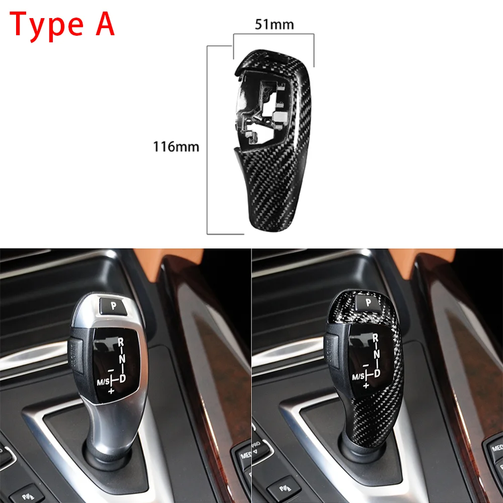 Carbon Fiber Gear Shift Knob Lever Handle For BMW 1 3 4 5 6 7 Series F20 F21 F34 F35 F33 F36 F10 F11 F18 F07 F12 F13 F01 F02