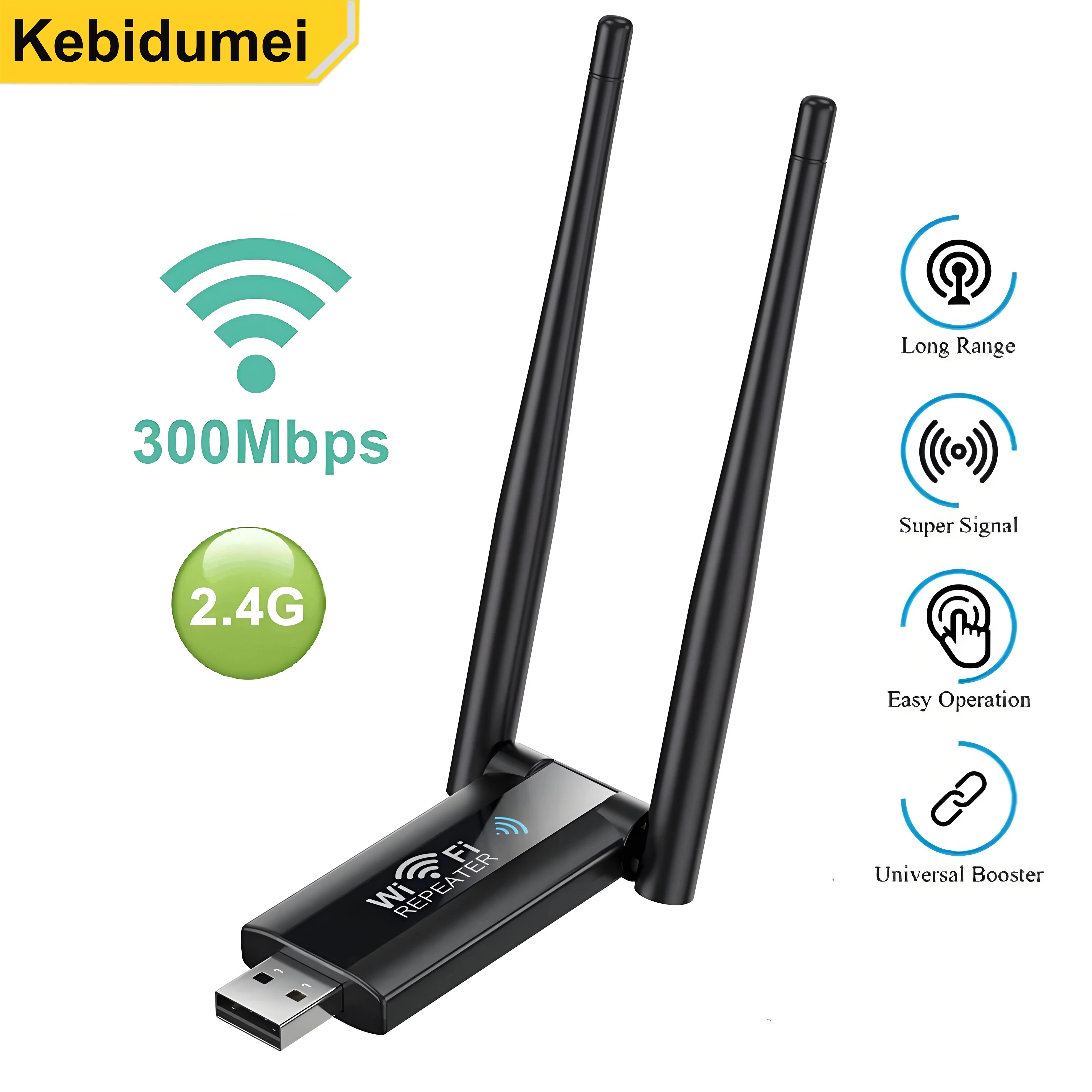 300Mbps 2.4G USB Wireless WiFi Repeater Extender Router WiFi Signal Amplifier Booster Long Range Wi-Fi Repeater Access Point