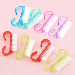 10Pcs Nail Brush Color Transparent Plastic Clean Brush Nails Accesories Remove Dust Acrylic Powder Manicure Pedicure tools
