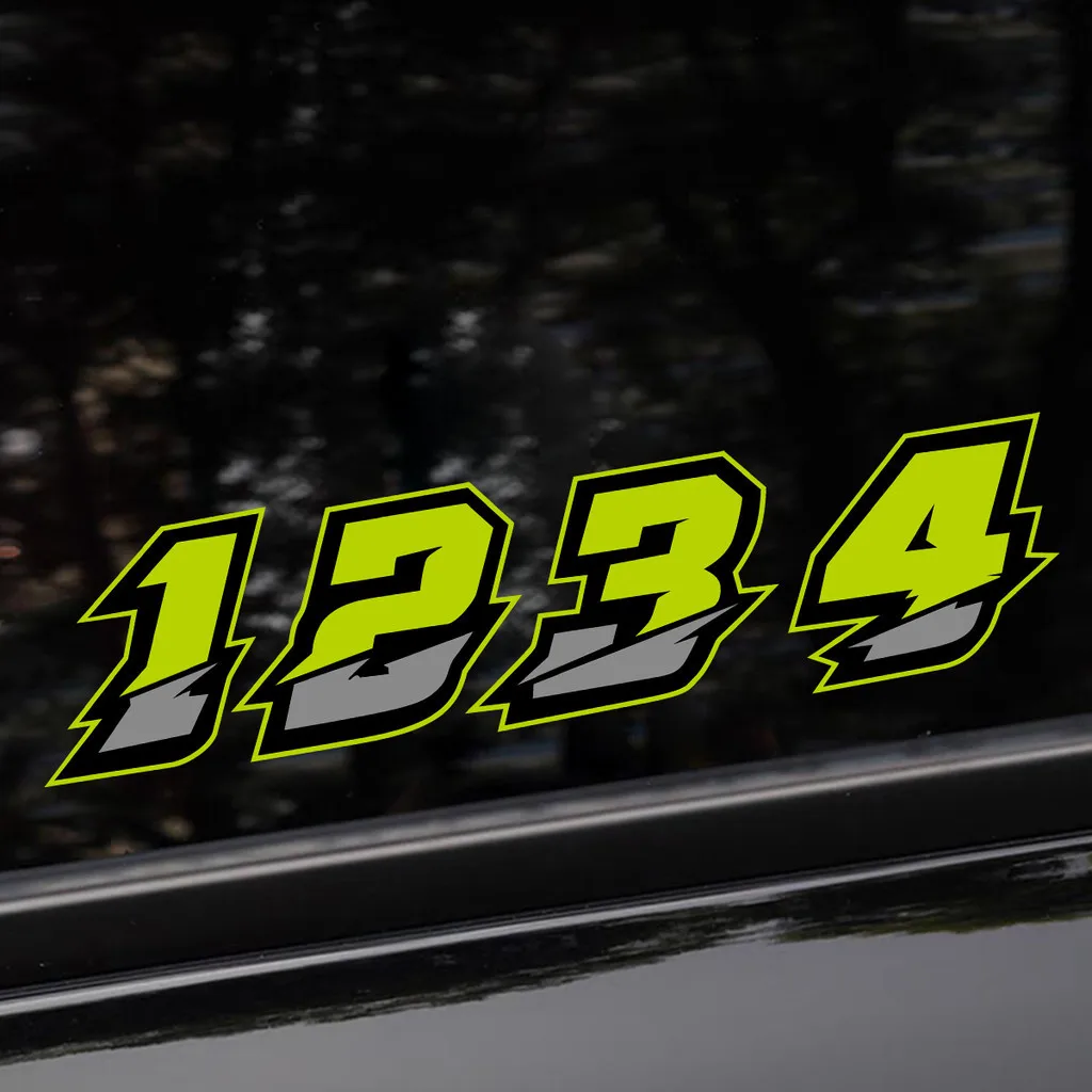 Llamativo paquete de pegatinas con temática de números "0 - 9", ideal para patinetas, botellas de agua, trae una estética de la pasión de carreras