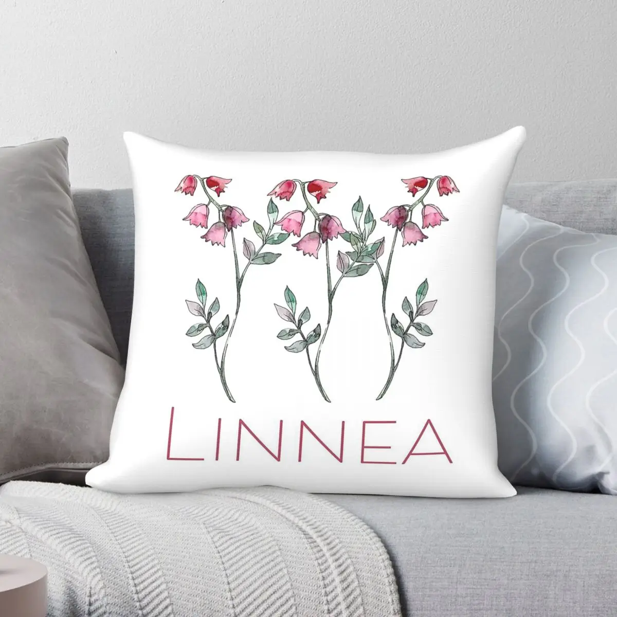Nordic Linnaea Borealis Square Pillowcase Polyester Linen Velvet Creative Decorative Throw Pillow Room Cushion Cover Wholesale