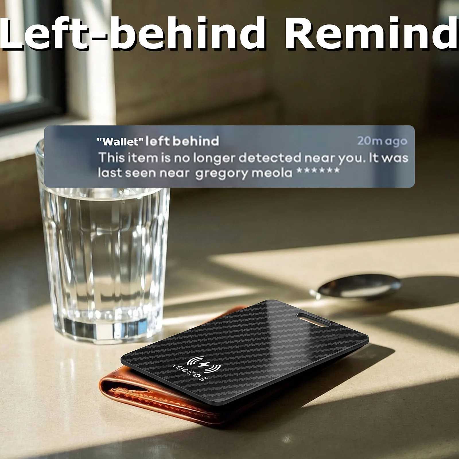 Luggage Key Finder Ultra-thin Compatible for Apple Find My & Android Find Hub IP68 Waterproof for Luggage Wallets Backpacks Keys