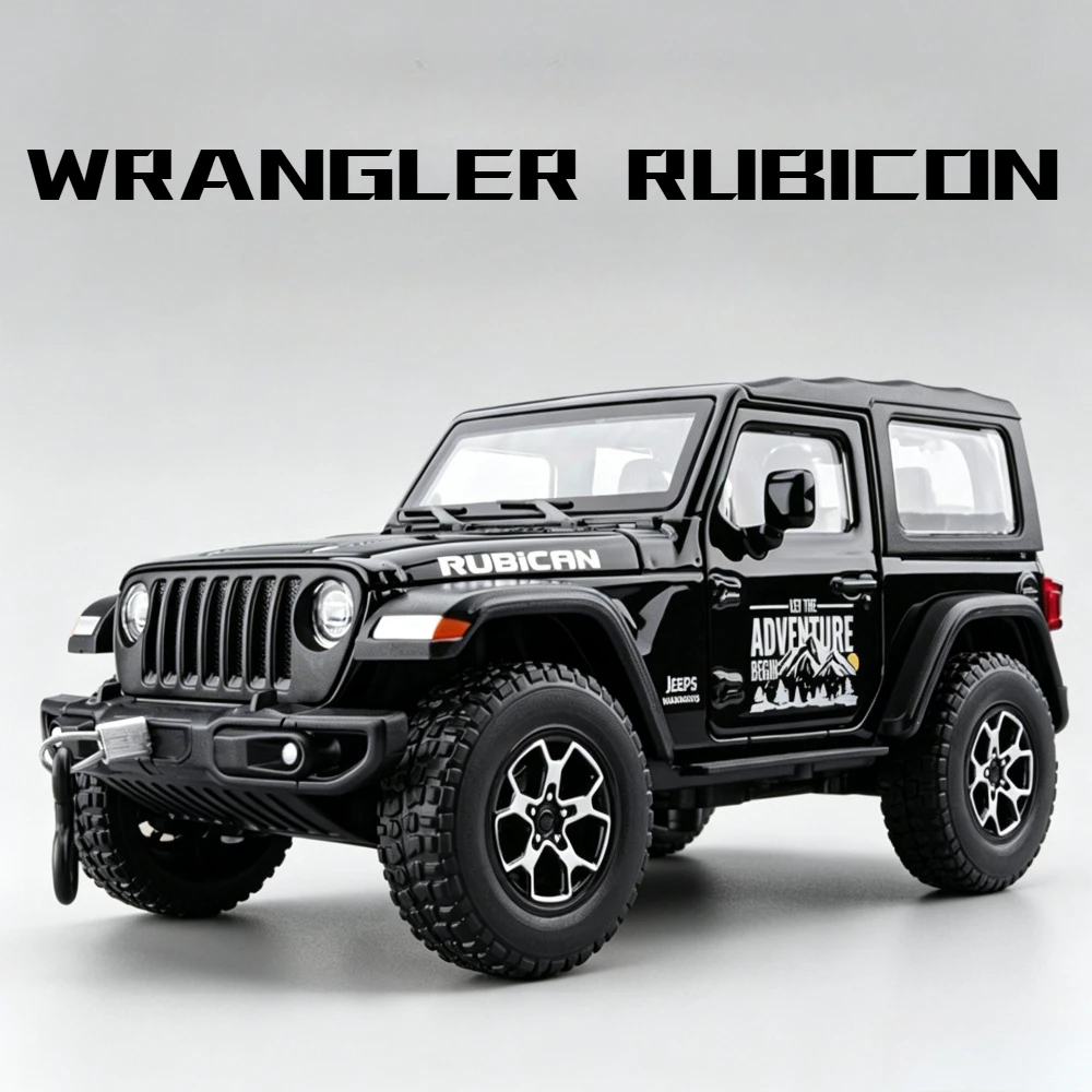 1:32 Wrangler Rubicon Legierungsmodell Prado Spielzeugauto mit Rückziehfunktion, Metall-Geländewagen mit Exquisitem Interieur, Ausstellungsmodelle