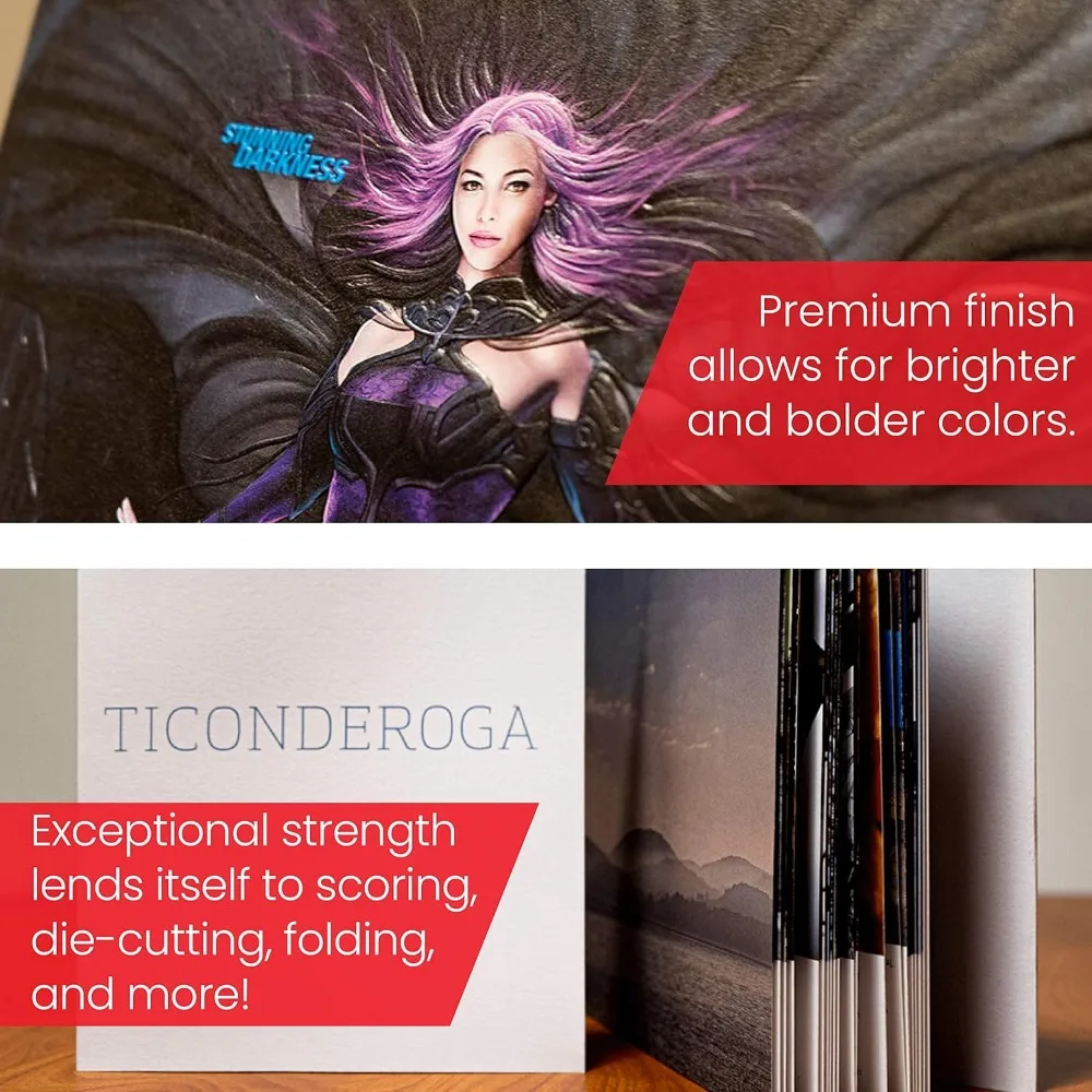 프리미엄 헤비웨이트 화이트 카드지, 18x12 인치, 100lb, 271gsm, 800매 (4권) 매끄러운 인쇄용