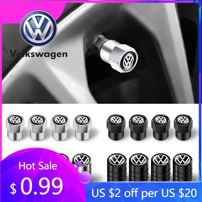

For VW Volkswagen Jetta MK5 Golf 4pcs Car Tire Valve caps Emblem metal Cap Case For for VW Volkswagen Golf Polo Passat Touran ac