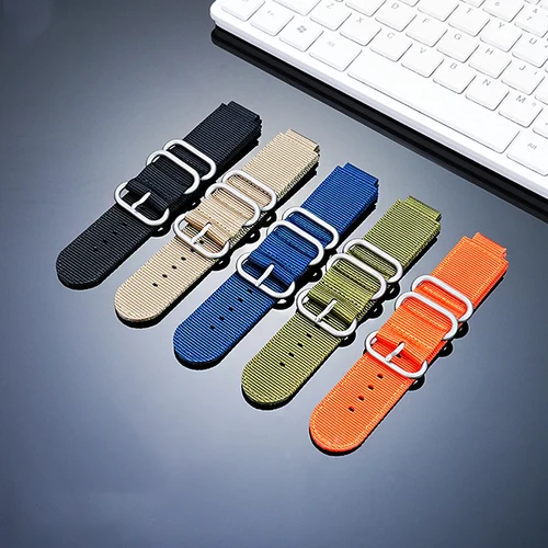 Imagen 2 del producto Correa de reloj de lona para deportes al aire libre para Casio AE1200 AE1300 A158W/A168 W-216H correa de reloj de nailon pulsera de boca convexa para hombre 18MM