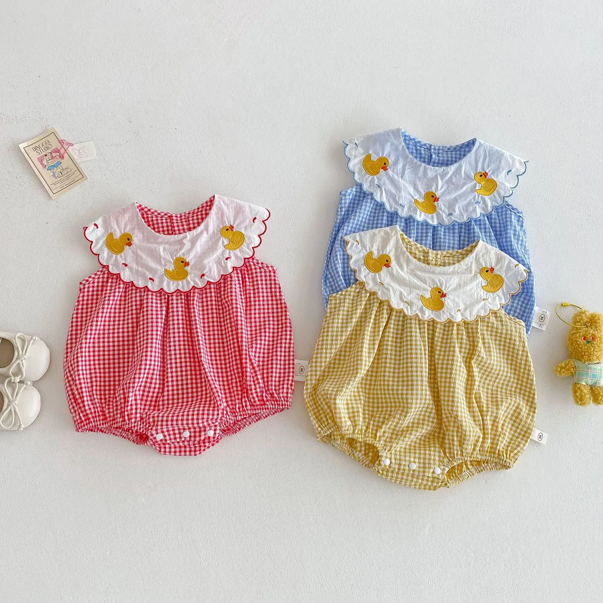 Baby Duckling Bag Fart Clothes 2025 New Summer Female Baby Doll Collar Ha Clothes Newborn Year Old Outing Clothes