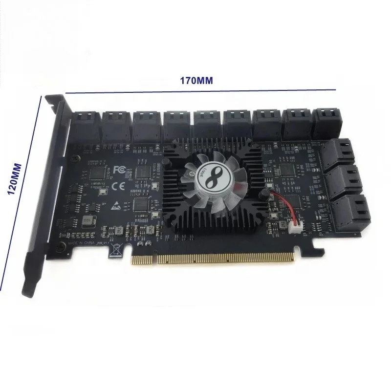 24 Ports SATA 3.0 6Gbps SATA III to PCI Express PCI-E X16 PCIe 16X Controller Expansion Riser Card in stock