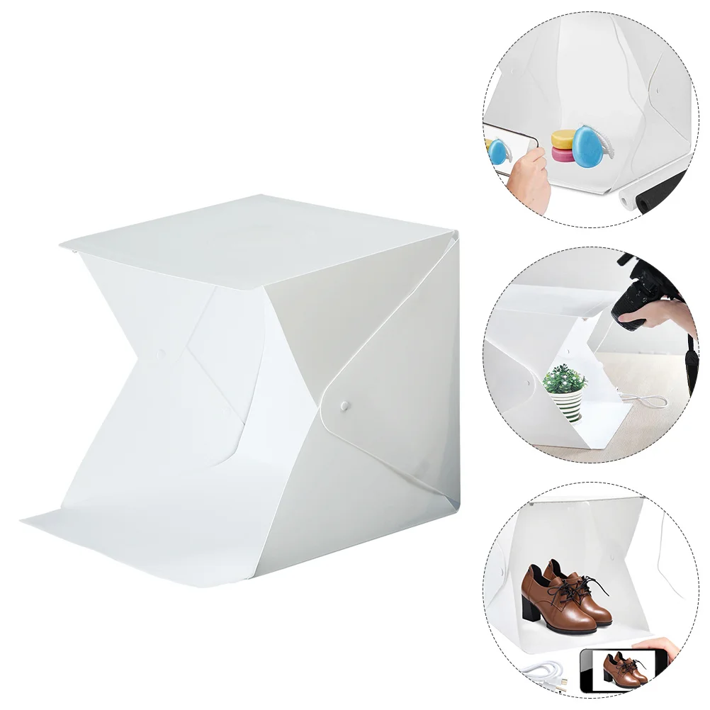 

1 set Mini Photography Tent 2 Color Backdrops Portable Folding Led Light Box For Phone Camera Shoot Photography Light Box Kit