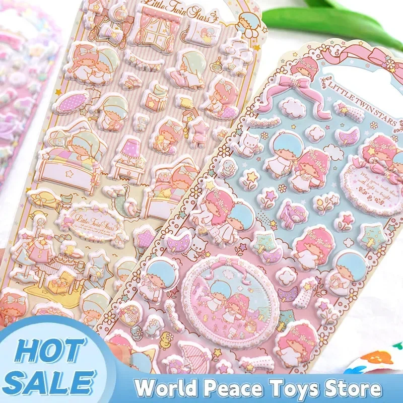 

4pcs Kawaii Binary Star 3d Bubble Stickers Sakura Creative Girl'S Diy Phone Case Camera Decoration Children'S Reward Toy